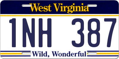 WV license plate 1NH387