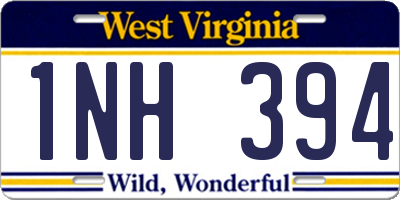 WV license plate 1NH394