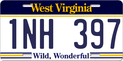 WV license plate 1NH397