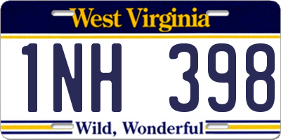 WV license plate 1NH398