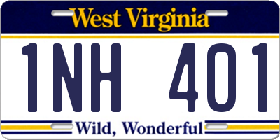 WV license plate 1NH401