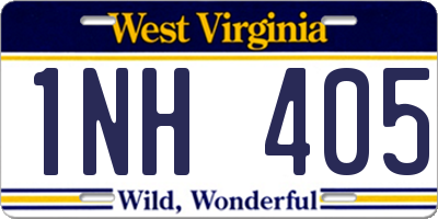 WV license plate 1NH405