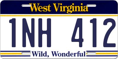 WV license plate 1NH412