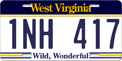 WV license plate 1NH417