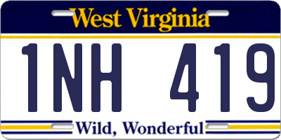 WV license plate 1NH419
