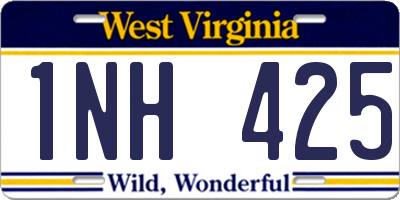 WV license plate 1NH425