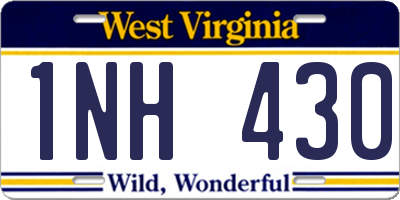 WV license plate 1NH430