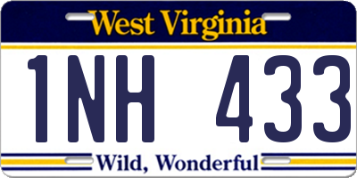 WV license plate 1NH433