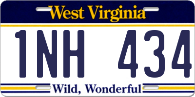 WV license plate 1NH434