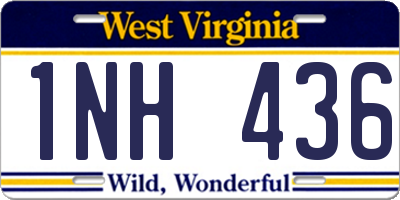 WV license plate 1NH436