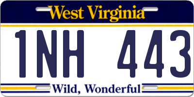 WV license plate 1NH443