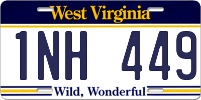 WV license plate 1NH449