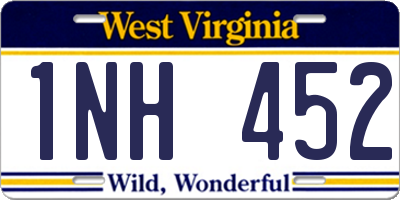 WV license plate 1NH452