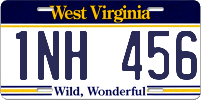 WV license plate 1NH456