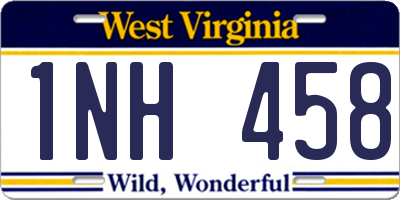 WV license plate 1NH458