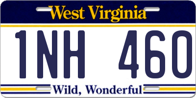 WV license plate 1NH460