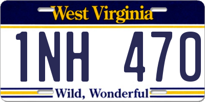 WV license plate 1NH470