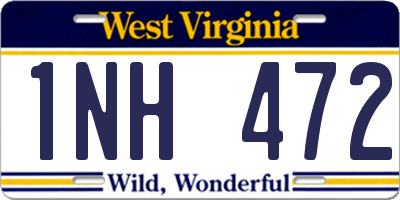 WV license plate 1NH472