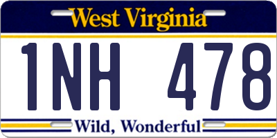 WV license plate 1NH478