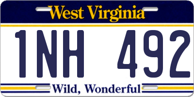 WV license plate 1NH492