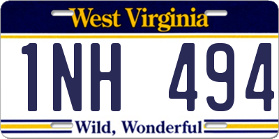 WV license plate 1NH494