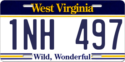WV license plate 1NH497