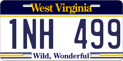 WV license plate 1NH499