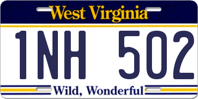WV license plate 1NH502