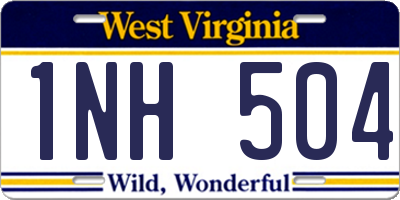 WV license plate 1NH504