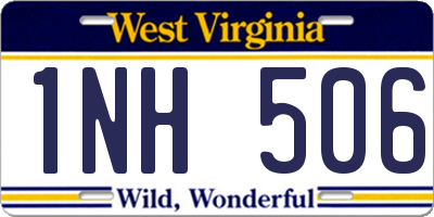 WV license plate 1NH506