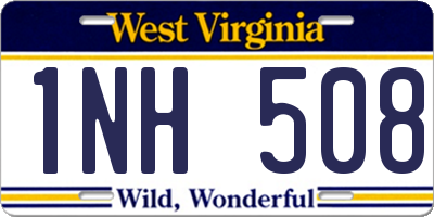 WV license plate 1NH508