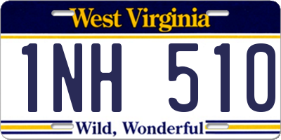 WV license plate 1NH510