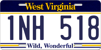 WV license plate 1NH518