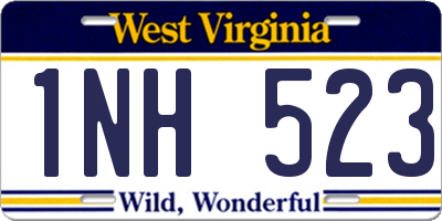 WV license plate 1NH523