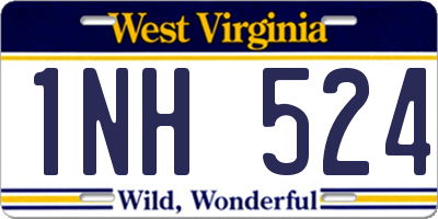 WV license plate 1NH524