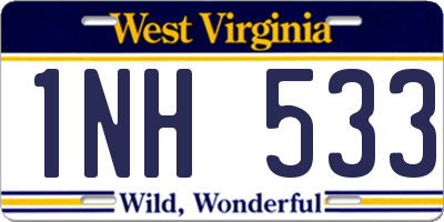 WV license plate 1NH533