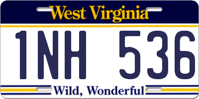 WV license plate 1NH536