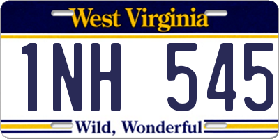WV license plate 1NH545