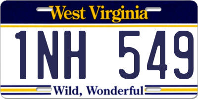 WV license plate 1NH549
