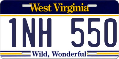 WV license plate 1NH550