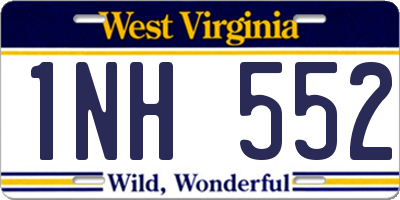 WV license plate 1NH552