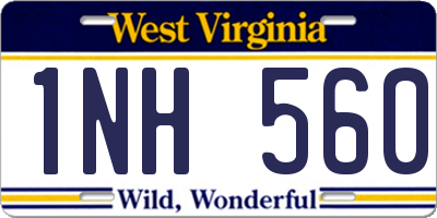 WV license plate 1NH560