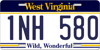 WV license plate 1NH580