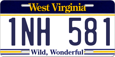 WV license plate 1NH581