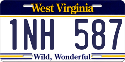 WV license plate 1NH587