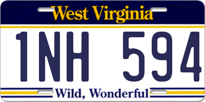 WV license plate 1NH594