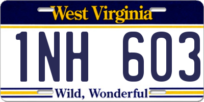 WV license plate 1NH603