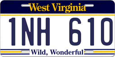 WV license plate 1NH610