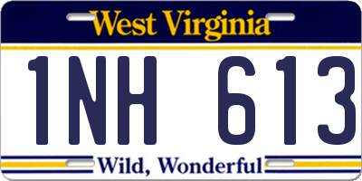 WV license plate 1NH613