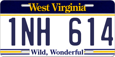 WV license plate 1NH614
